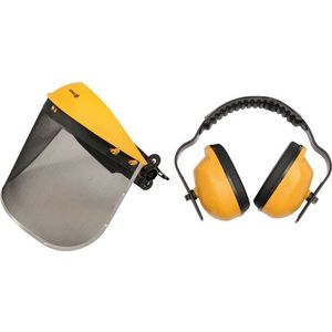 Vorel 93340 Helma se sítěným štítem + chrániče sluchu obraz