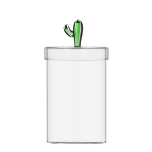 Skleněná dóza s víčkem se zeleným kaktusem ø 10, 8 cm - Ichendorf obraz