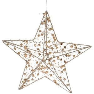 Svítící vánoční hvězda Gold Diamond, 30 cm, 20 LED, teplá bílá, časovač obraz