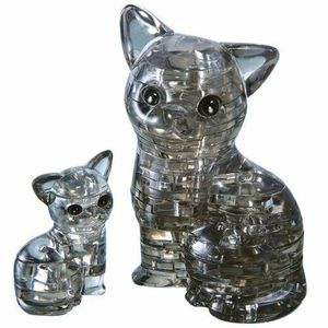 HCM Kinzel 3D Crystal puzzle Kočka s koťátkem, 49 dílků obraz