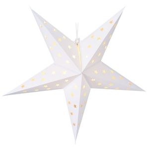 Závěsná svíticí vánoční hvězda bílá 60 cm, LED, s časovačem obraz