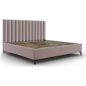 Světle růžová čalouněná dvoulůžková postel s úložným prostorem s roštem 140x200 cm Casey – Mazzini Beds obraz