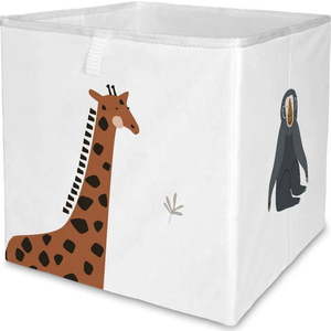Bílý látkový dětský organizér na hračky 32x32x32 cm Safari Animals – Butter Kings obraz