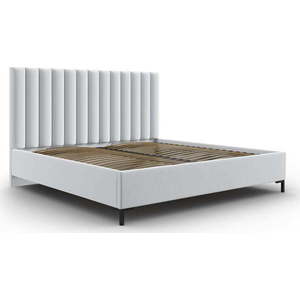 Světle šedá čalouněná dvoulůžková postel s úložným prostorem s roštem 180x200 cm Casey – Mazzini Beds obraz