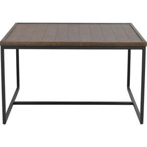 Tmavě hnědý konferenční stolek s deskou z dubového dřeva ø 80 cm Deerfield – Rowico obraz