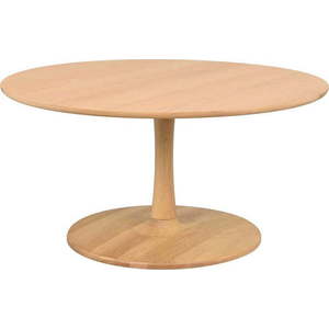 Kulatý konferenční stolek v dekoru dubu v přírodní barvě 90x90 cm Hobart – Rowico obraz