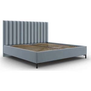 Světle modrá čalouněná dvoulůžková postel s úložným prostorem s roštem 180x200 cm Casey – Mazzini Beds obraz