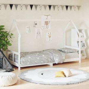 Dětská postel bílá 80 x 200 cm masivní borové dřevo obraz