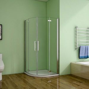 H K Čtvrtkruhový sprchový kout MELODY S4 90 cm s dvoukřídlými dveřmi včetně sprchové vaničky z litého mramoru SE-MELODYS490/THOR-90Q obraz