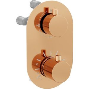 MEXEN Kai termostatická baterie sprcha/vana 3 výstupy, růžovo zlatá 77602-60 obraz