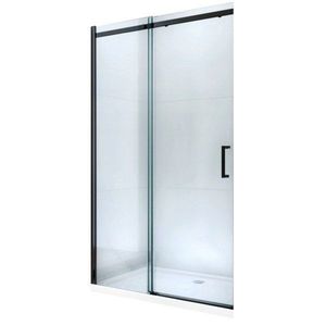MEXEN Omega posuvné sprchové dveře 130, transparent, černá se sadou pro niku 825-130-000-70-00 obraz