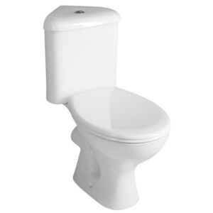 AQUALINE CLIFTON rohové WC kombi, dvojtlačítko 3/6l, zadní/spodní odpad, bílá FS1PK obraz