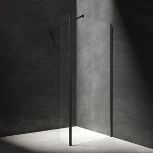 OMNIRES MARINA walk-inwalk-in s boční stěnou, 120 x 30 cm černá mat / transparent /BLMTR/ MA1230BLTR obraz