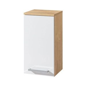 MEREO Bino koupelnová skříňka horní 63 cm, levá , bílá/dub CN675 obraz