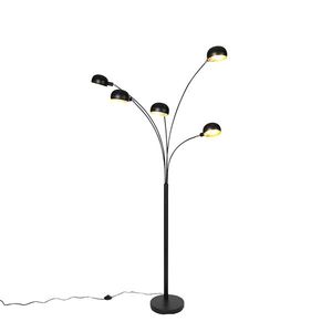 Designová stojací lampa, černá, 5 světel, šedesátá léta obraz