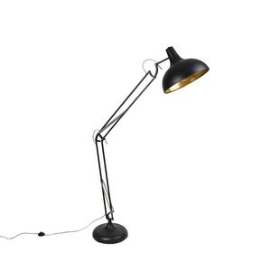 Průmyslová stojací lampa černá se zlatem nastavitelná - Hobby obraz