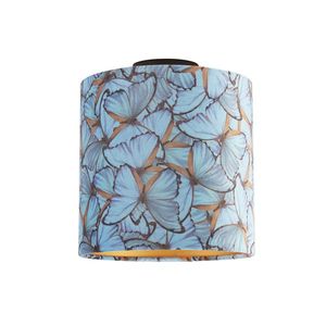 Stropní lampa s velurovými odstíny motýlů se zlatem 25 cm - černá Combi obraz