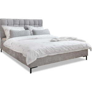 Světle šedá čalouněná dvoulůžková postel s roštem 180x200 cm Eve – Miuform obraz