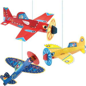 Závěsná dekorativní letadla z pevnějšího papíru Djeco obraz