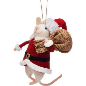 Textilní vánoční ozdoba Santa Mouse – Sass & Belle obraz