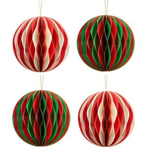 Papírové vánoční ozdoby v sadě 4 ks Honeycomb Balls – Sass & Belle obraz