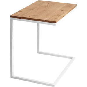 Stůl s bílým podnožím a deskou z masivního dubu CustomForm Lupe obraz