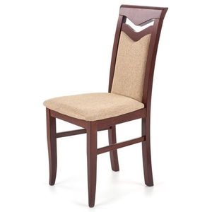 Jídelní židle CATRUNI ořech tmavý/béžová obraz