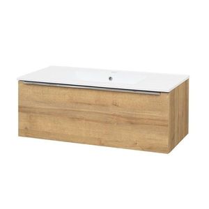 MEREO Mailo, koupelnová skříňka s keramickým umyvadlem 101 cm, dub Riviera, chrom madlo CN527 obraz