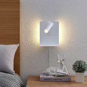 Lucande Lucande LED nástěnné bodové svítidlo Zavi, bílé, zástrčka, police, USB obraz