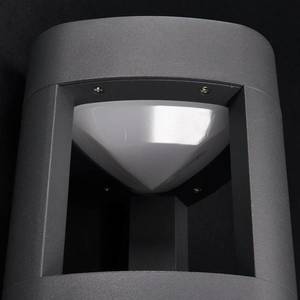 Lucande Venkovní nástěnné svítidlo Pirron LED, trojúhelníkový tvar, hliník, černá obraz