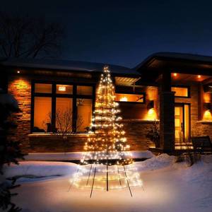 twinkly Třpytivý světelný strom pro venkovní použití, RGBW, výška 300 cm obraz