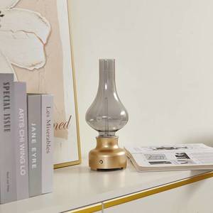 Lindby Nabíjecí stolní lampa Lindby LED Maxentius se stmívačem ve zlaté barvě obraz
