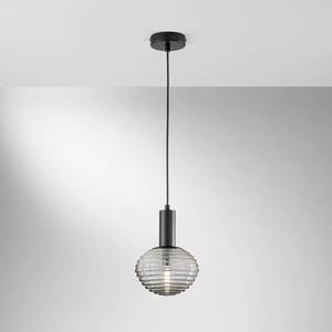 Eco-Light Závěsné světlo Ripple, černá/kouřově šedá, Ø 18 cm obraz
