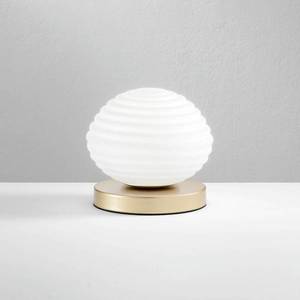 Eco-Light Stolní lampa Ripple, zlatá barva/opál, Ø 18 cm obraz