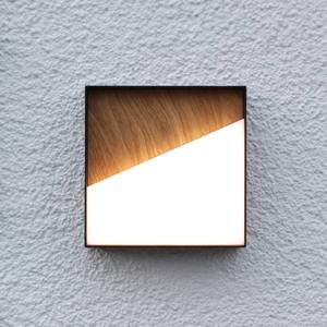 Eco-Light LED dobíjecí venkovní nástěnné světlo Meg, barva dřeva, 15 x 15 cm obraz