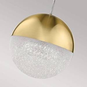 Quintiesse Závěsné svítidlo LED Moonlit, zlatá barva, hliník, Ø 20 cm, globus obraz