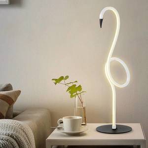 Elstead Stolní lampa LED Flamingo, bílá, kov, výška 50 cm obraz