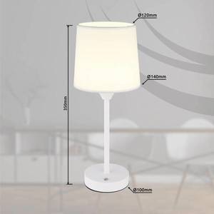 Globo LED dobíjecí stolní lampa Lunki, bílá, výška 35 cm, tkanina, CCT obraz