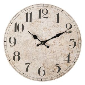 Vintage nástěnné hodiny Carte – Ø 34*4 cm / 1*AA 6KL0625 obraz