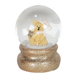 Malé zlaté sněžítko s flitry a medvídkem – Ø 4*5 cm 64574 obraz