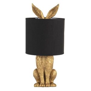 Zlatá stolní lampa králík s černým stínidlem Rabbi – Ø20*45 cm E27/max 1*60W 6LMC0013GO obraz