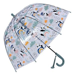 Průhledný deštník pro děti s modrým držadlem a pandami - Ø 50 cm JZCUM0006BL obraz