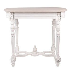 Bílý antik konzolový stolek s vyřezávanými nohami Gilline - 80*40*75 cm 5H0600 obraz
