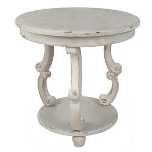Šedý antik dřevěný odkládací stolek Jammy - Ø 66*64 cm 5H0675 obraz