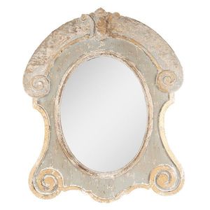 Nástěnné dřevěné vintage zrcadlo French s patinou - 69*3*84 cm 52S266 obraz