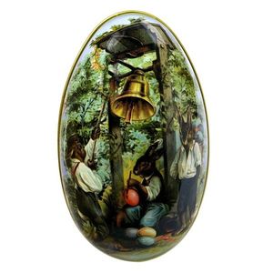 Plechové otevírací vajíčko s králíčky a vajíčky - 7*11*7 cm 65343 obraz