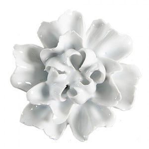 Bílá keramická úchytka květina - Ø 6*3/6 cm 65305 obraz