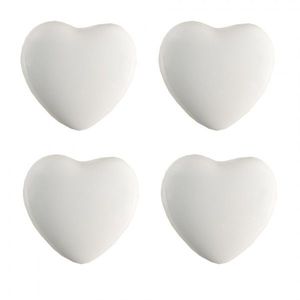 Set 4ks bílá keramická úchytka ve tvaru srdce - Ø 4*3 /6 cm 65293 obraz