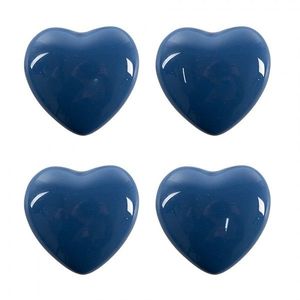 Set 4ks modrá keramická úchytka ve tvaru srdce - Ø 4*3 /6 cm 65294 obraz