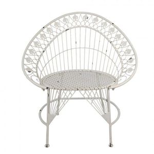 Bílá antik kovová zahradní židle / křeslo Lillien - 82*50*90 cm 5Y1199 obraz